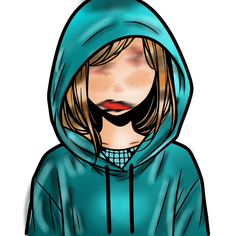 faceless girl in hoodie