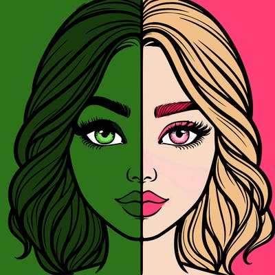 realistic girl split half