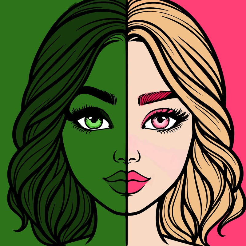 realistic girl split half