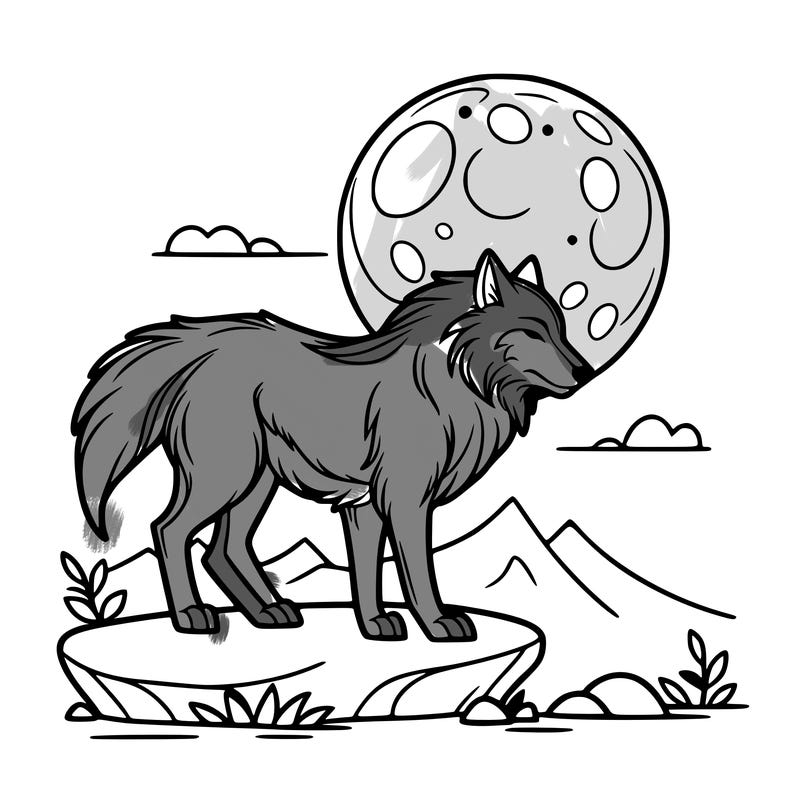 wolf moonlight