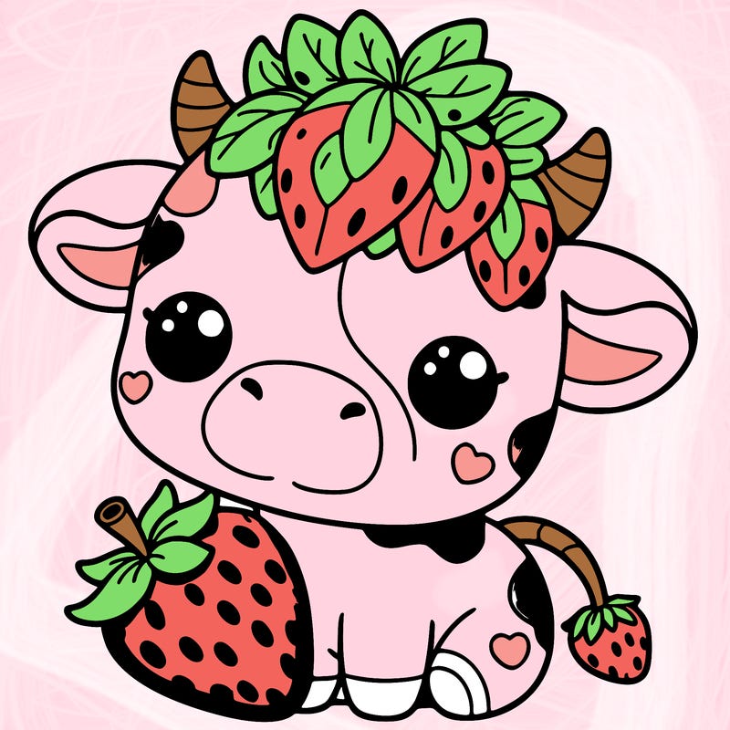 cute strawberry cow
