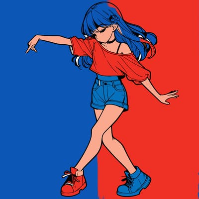 realistic girl danceing