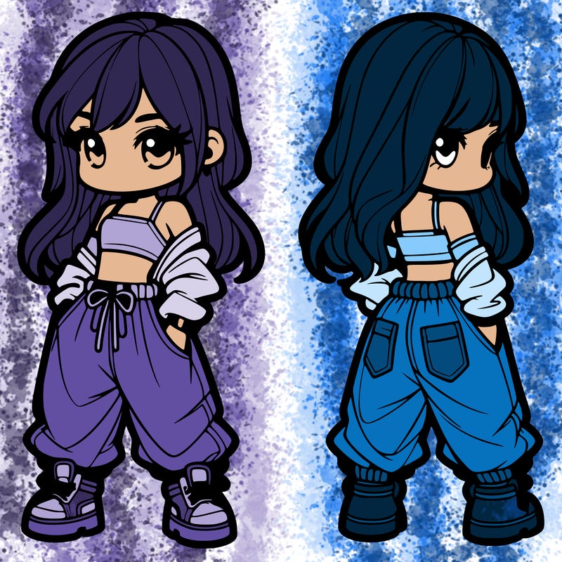 girl in crop top and baggy pants