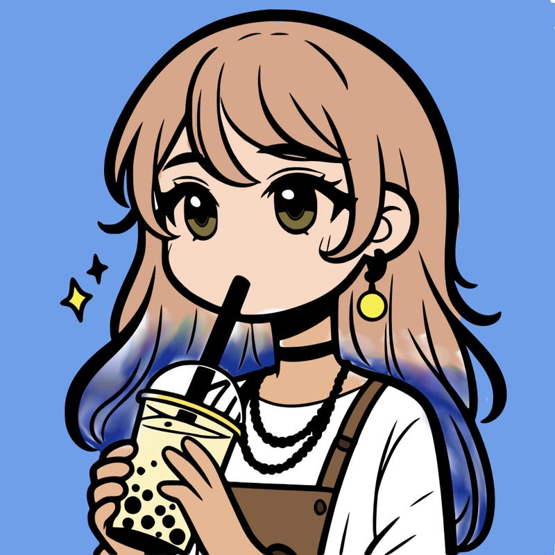 teenage girl drinking boba