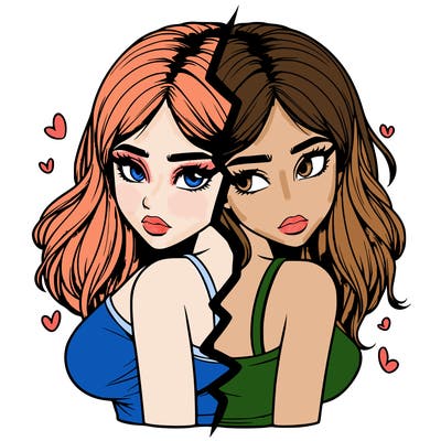 realistic girl split