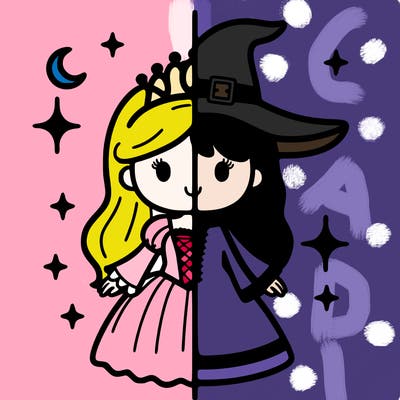 split princess and witch