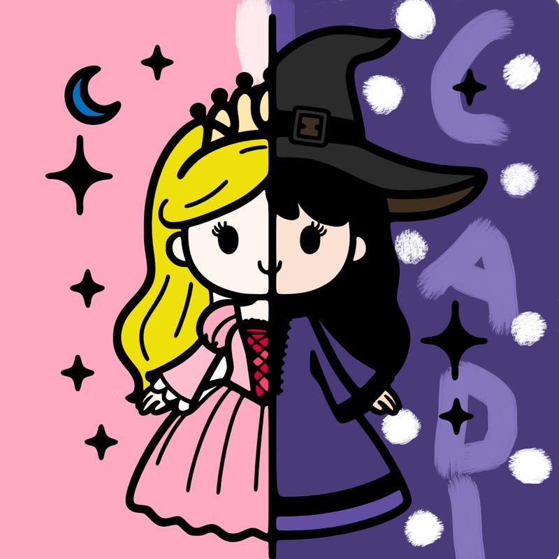 split princess and witch