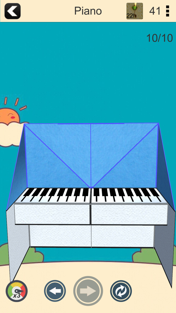3D paper folding tutorial for an origami piano