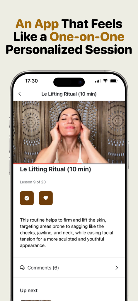 Le Glow Studio - A 10-minute facial lifting ritual video tutorial in the Le Glow Studio app led by a licensed esthetician.