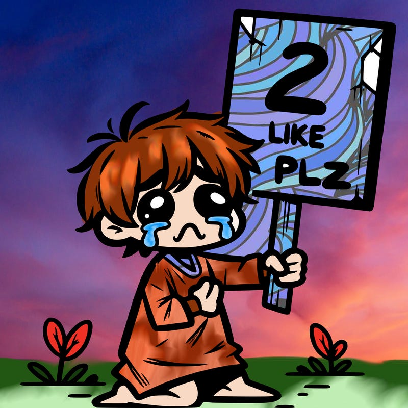 small poor toddler crying with sign that says 2 like plz