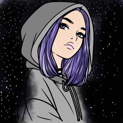 a realistic girl in a hoodie