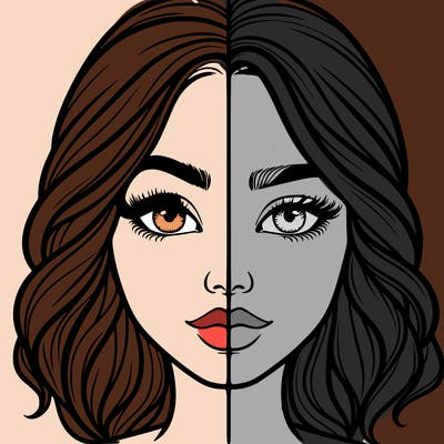 realistic girl split half