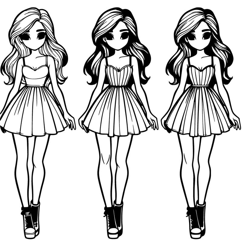 realistic girl in short dress