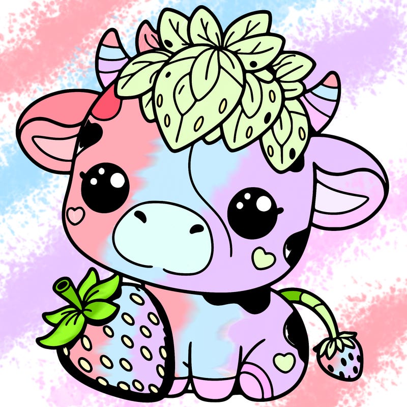 cute strawberry cow