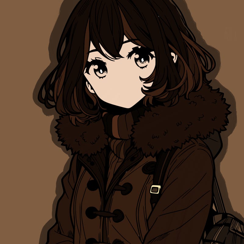 manga girl with a jacket
