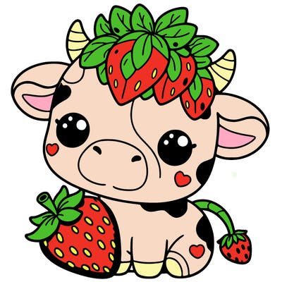 cute strawberry cow