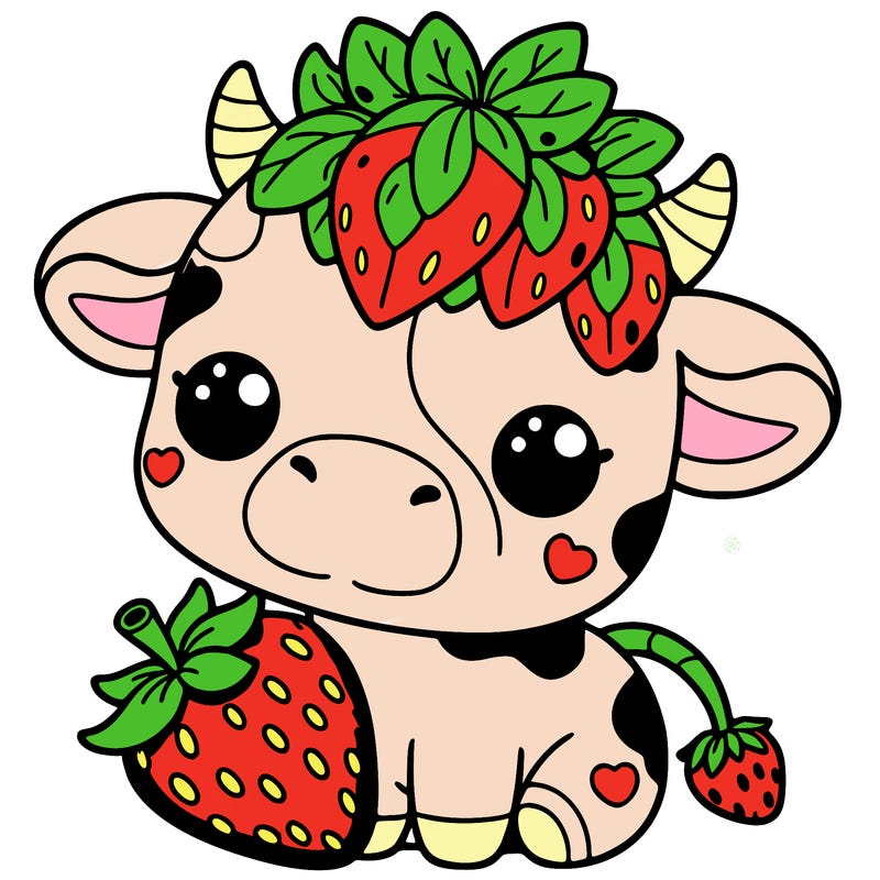 cute strawberry cow