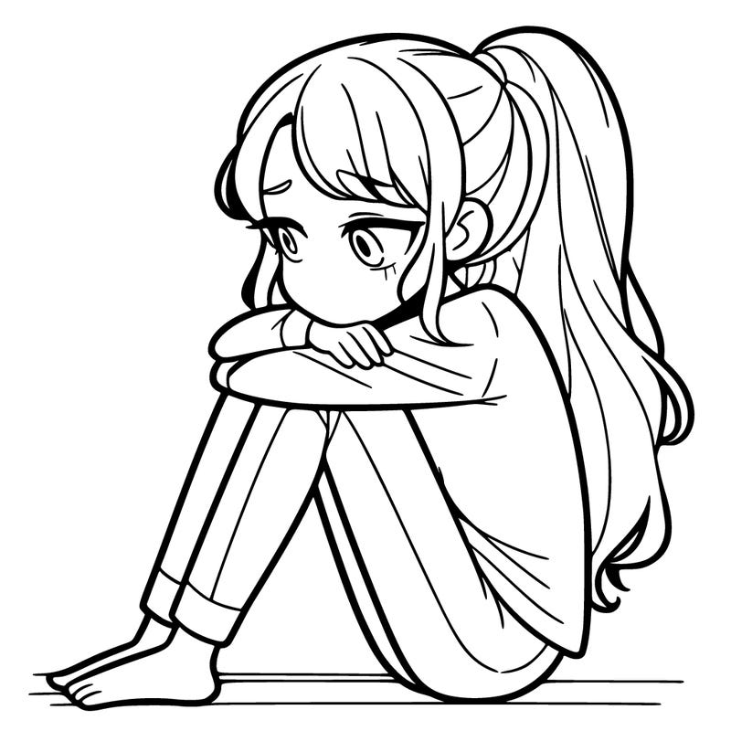 lonely young woman who is sad