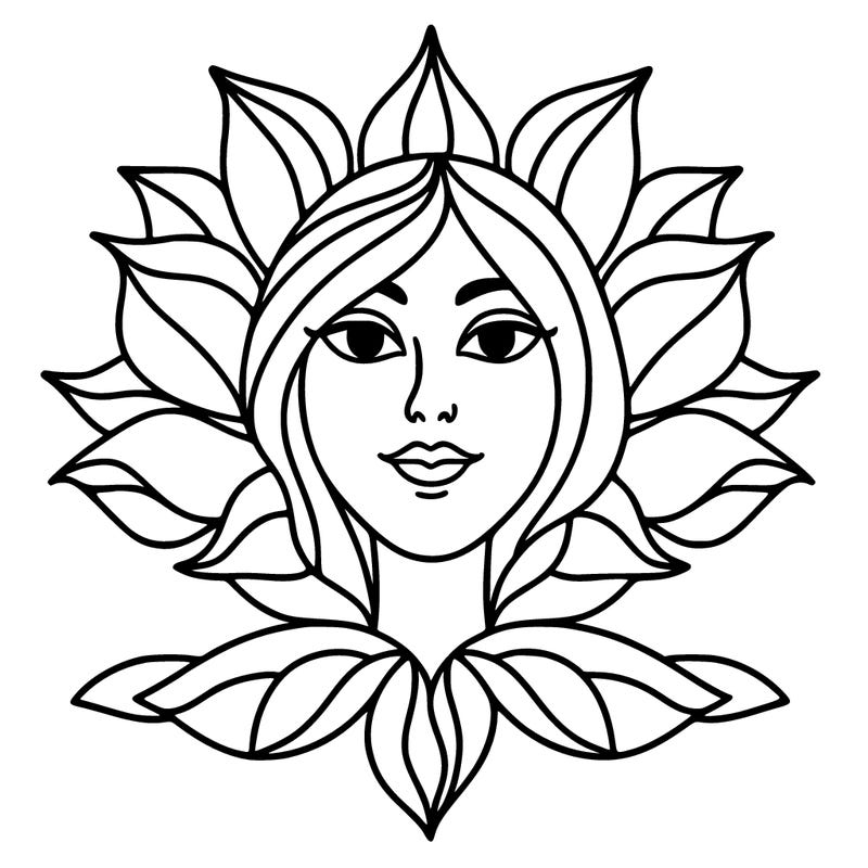 woman face like a flower