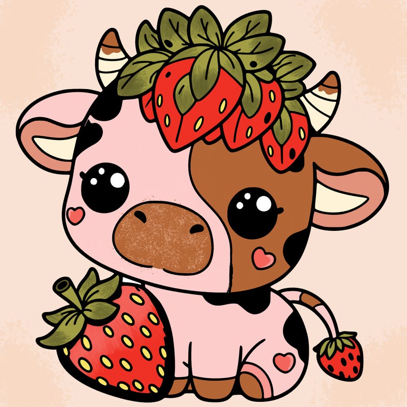 cute strawberry cow