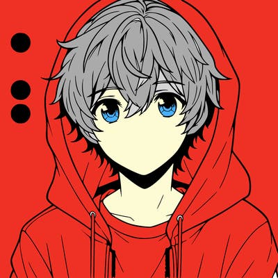 anime guy in hoodie