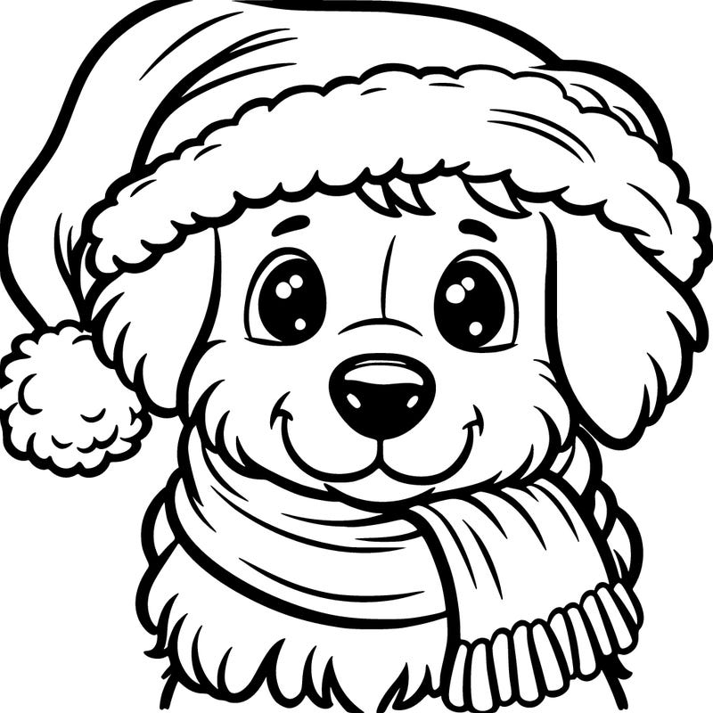 dog with a santa hat