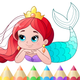 Mermaid coloring book kids