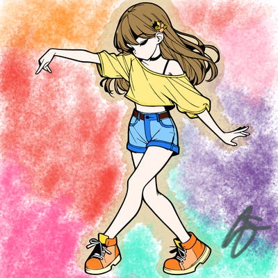 realistic girl danceing