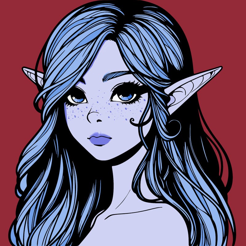 elf girl realistic dark fantasy