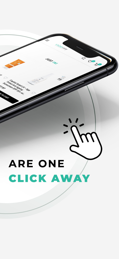 Sohati Care - ワンクリックで購入できるというコールトゥアクションが表示されたSohati Careアプリのスマートフォンインターフェース