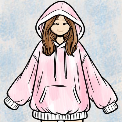 girl in oversized hoodie