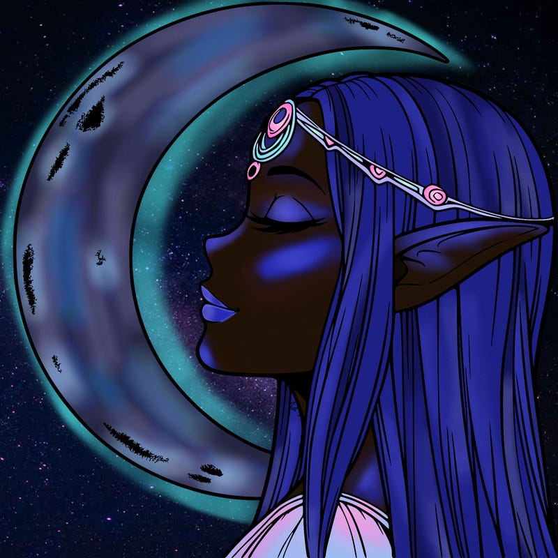 a realistic moon elf