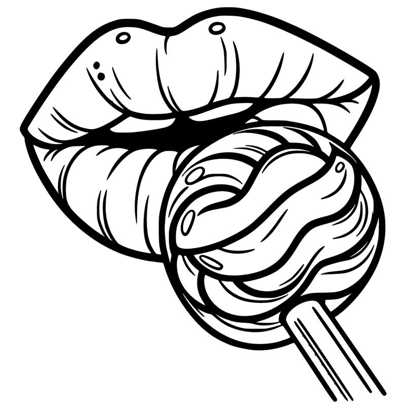 lips with lollypop