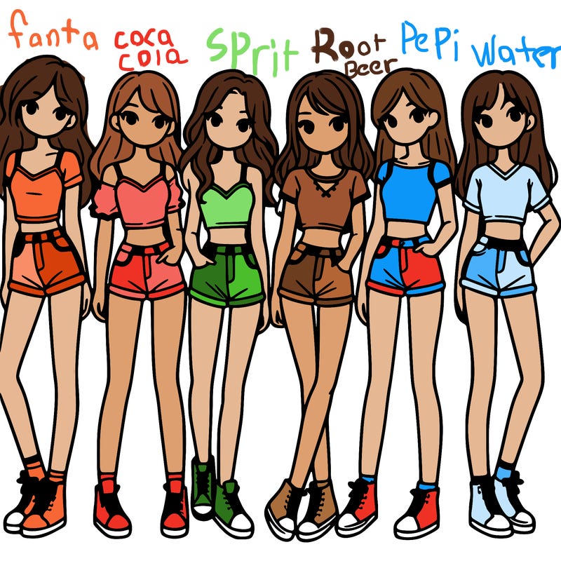 a group of girls wearing crop tops and shorts
