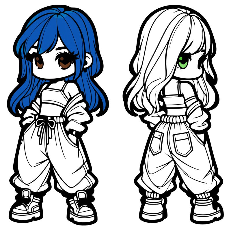 girl in crop top and baggy pants