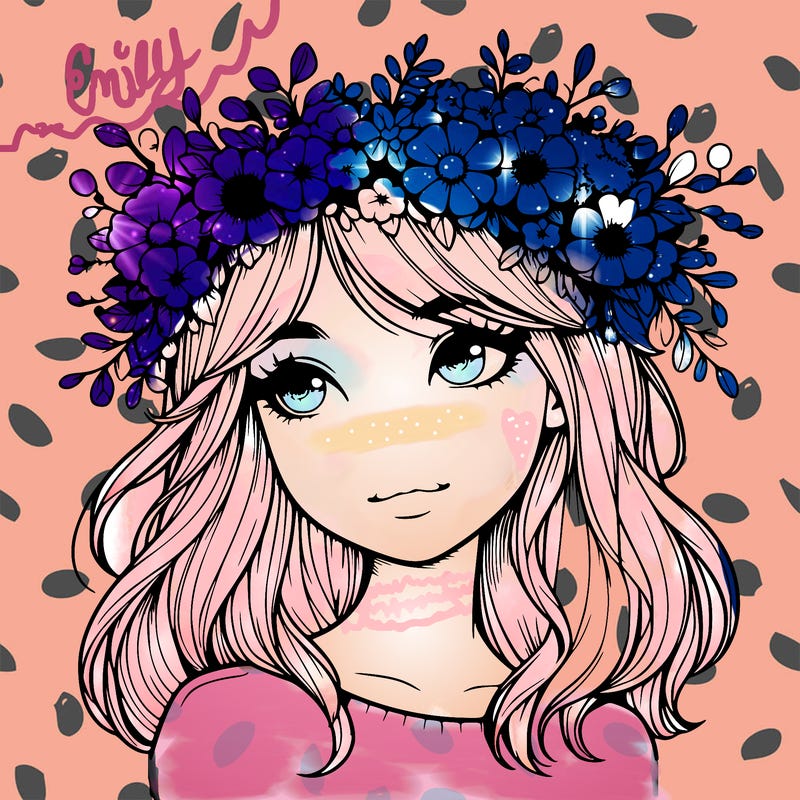 realistic girl with flowers crown