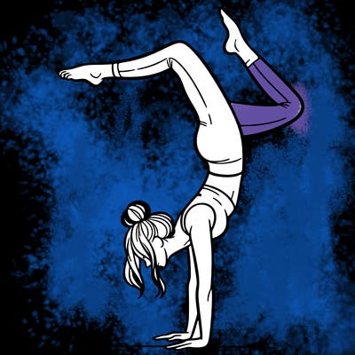 a woman doing a handstand