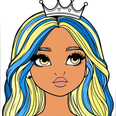 a realistic girl with a crown on