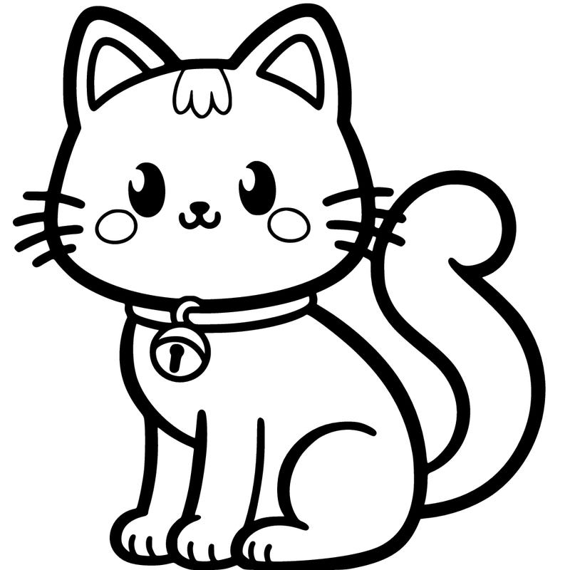 a cat that has a collar with a bell on it