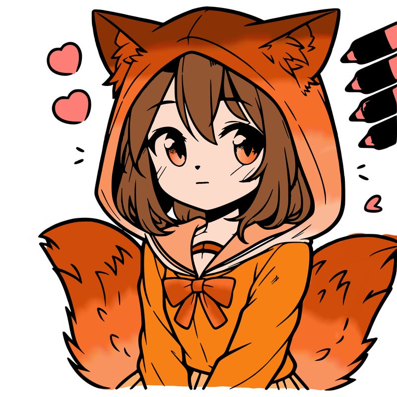 manga cat girl in hoodie
