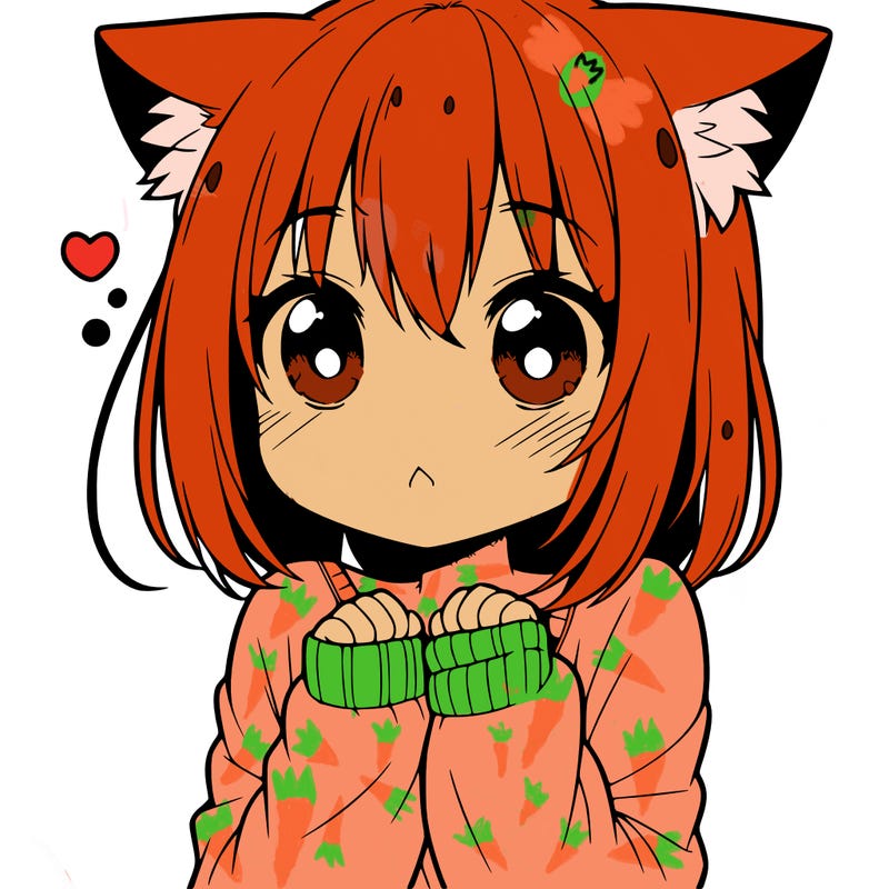 shy anime catgirl