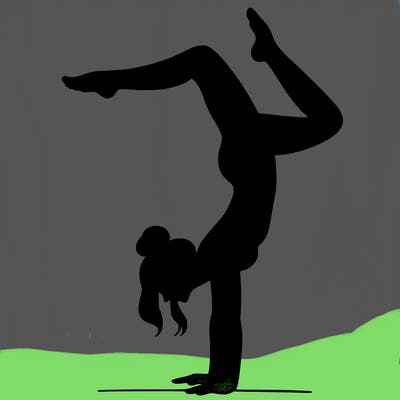 a woman doing a handstand