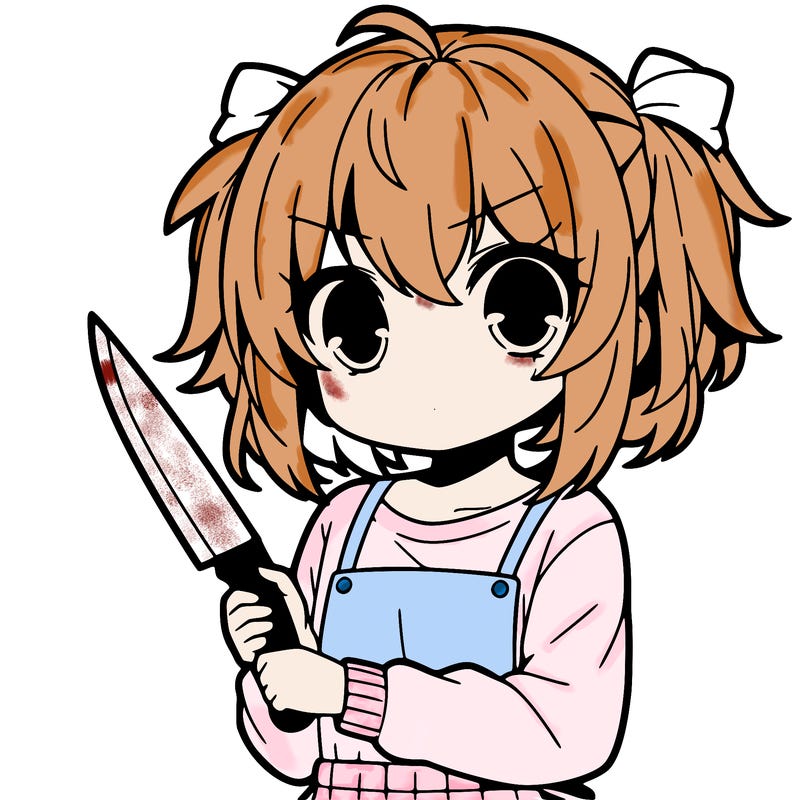 anime girl holding a knife