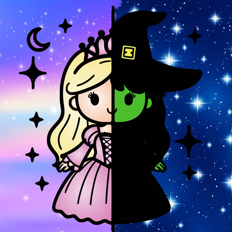 split princess and witch