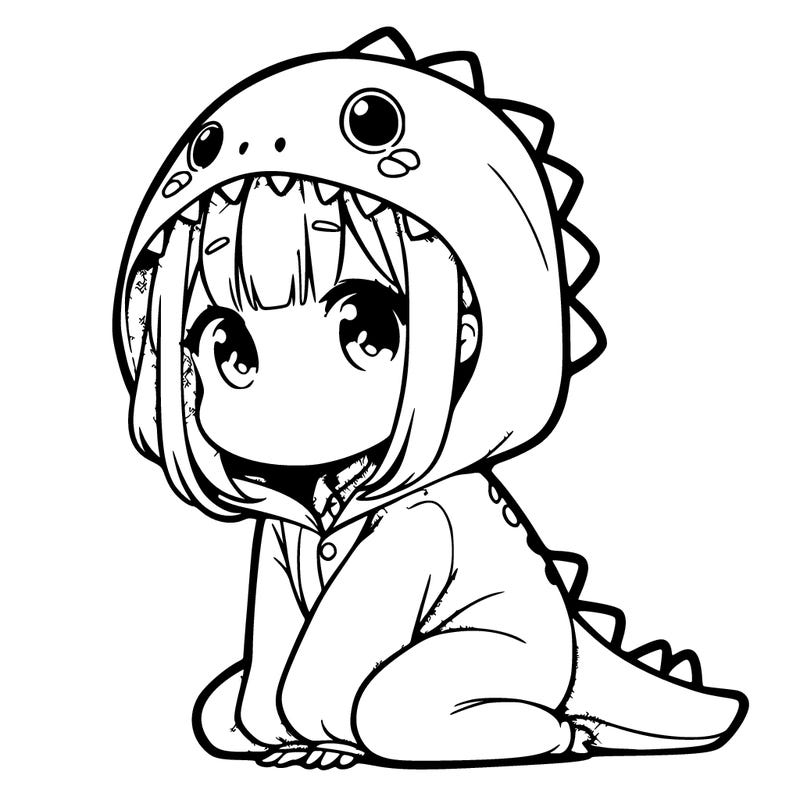 anime girl with dinosaur wunzie