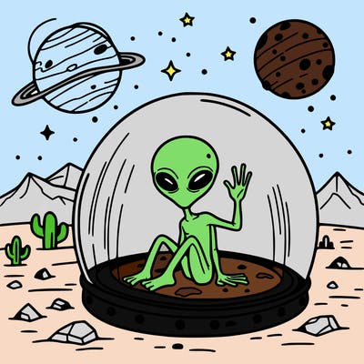 an alien living on mars