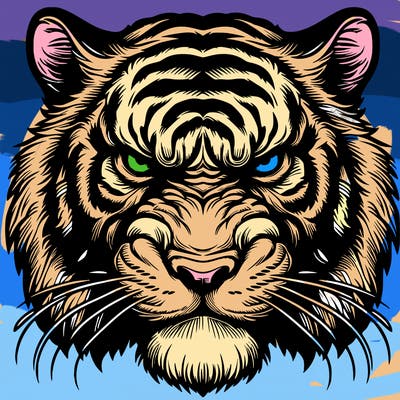 realistic, angry tiger