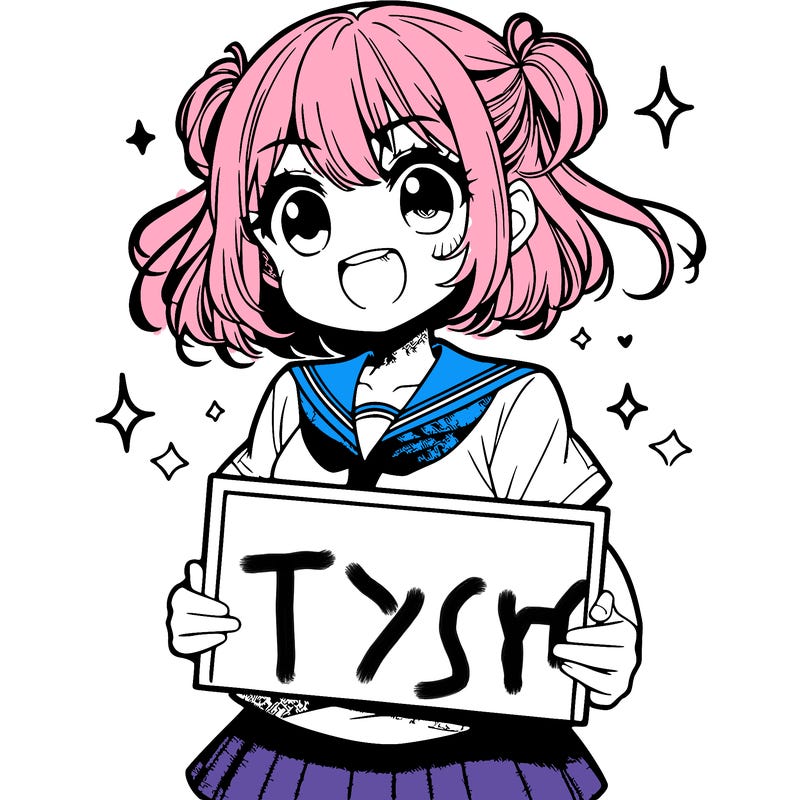 manga girl holding blank sign
