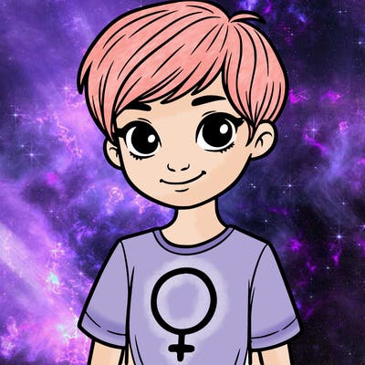 girl with pixie cut and feminist shirt