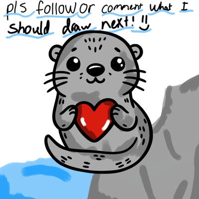 otter with a heart